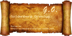 Goldenberg Orsolya névjegykártya